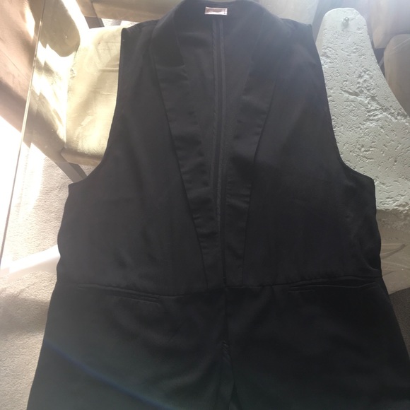 G/F Poly Black Open Front Vest Sz L - Picture 6 of 8